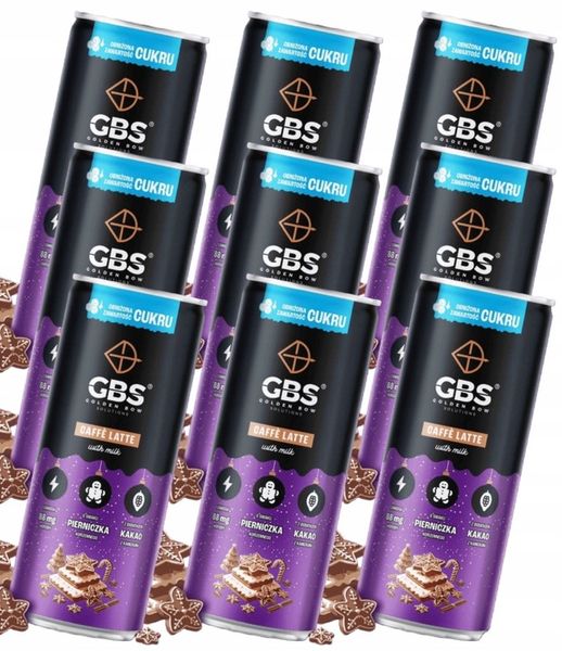 GBS Caffe Latte o smaku PIERNICZKA KORZENNEGO 9x250ml napój kawowy w puszce zdjęcie 1