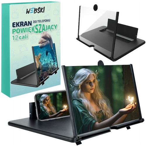 EKRAN POWIEKSZAJĄCY do TELEFONU DO 12 CALI Powiększacz z uchwytem WEBSKI na Arena.pl