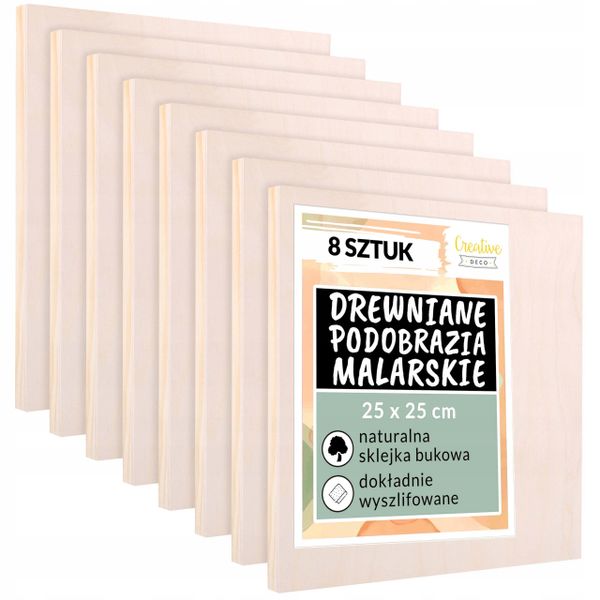 Podobrazie tablica płótno malarskie 25x25 cm 8szt zdjęcie 1