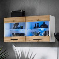 Pan Igiełka Witryna Wisząca LED Czarny Biały Dąb Wotan Loft Kompaktowa