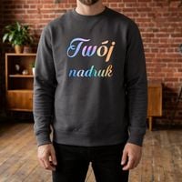 Bluza crewneck grafitowa z Twoim nadrukiem L