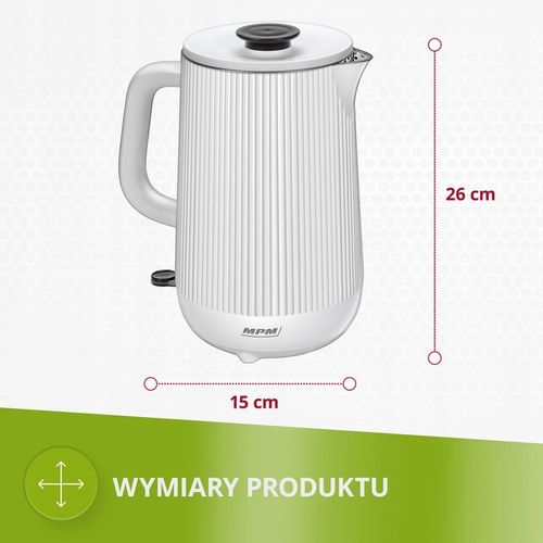 Czajnik elektryczny bezprzewodowy MPM MCZ-115 z podwójnymi ściankami biały na Arena.pl