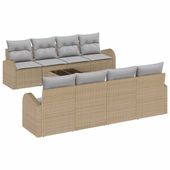 Zestaw Sof na Ogród 7 pcs Beżowy 55 x 55 x 37 cm polirattan