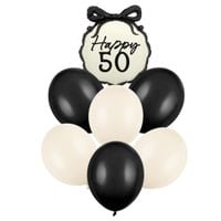 Zestaw balonów na 50 urodziny Kokardka