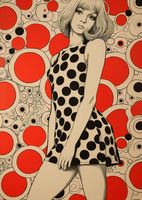 Plakat 67,5x95cm Czerwone Kropki