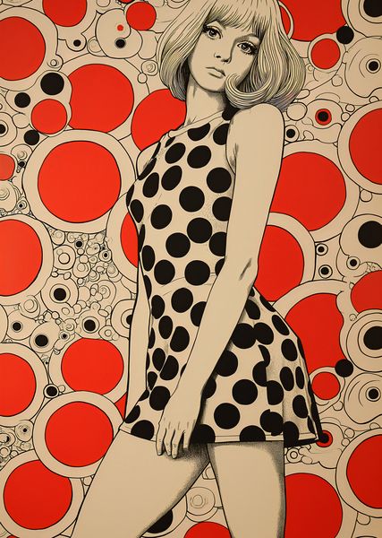 Plakat 67,5x95cm Czerwone Kropki zdjęcie 1