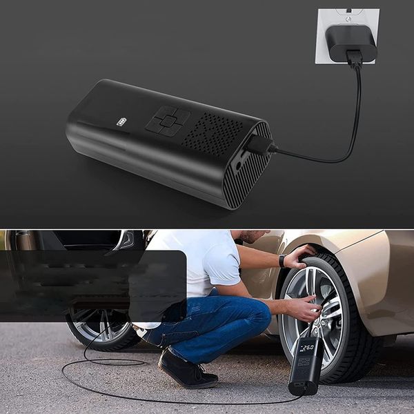 KOMPRESOR SAMOCHODOWY POMPKA DO ROWERU AKUMULATOR 6000 MAH zdjęcie 5