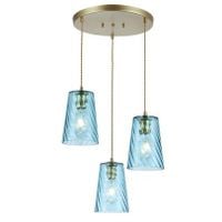 LAMPA wisząca AZURINE 5227 Rabalux szklana OPRAWA zwis kaskada niebieska złota