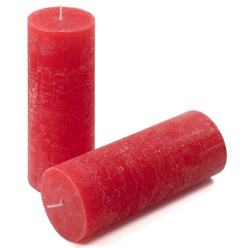 Zestaw świec rustykalnych, 20 cm, Ø 7,5 cm, czerwony, 4 szt. na Arena.pl