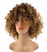PERUKA AFRO LOKI KRĘCONE włosy COSPLAY GLAM ROCK lata 80 BLOND C 20-35
