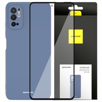 ETUI MATOWE SILICONE CASE CIENKIE SILIKONOWE DO POCO M3 PRO/NOTE 10 + SZKŁO
