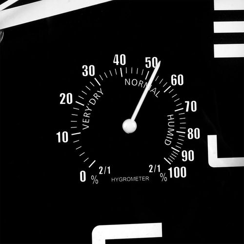 Zegar Ścienny z Termometrem Higrometrem Wiszący na Ścianę Czarny Biały 25cm na Arena.pl