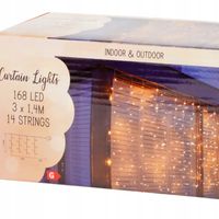 KURTYNA Świetlna ZEWNĘTRZNA Sopelki Lampki BALKON GIRLANDA 3x1,5m 168 LED