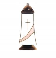 Znicz znicze Złota kapliczka ze wstęgą lustro 37 cm ciężki masywny lampion