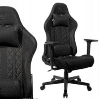 FOTEL GRACZA GAMINGOWY OBROTOWY KRZESŁO BIUROWE DO BIURKA CZARNY