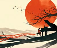 Plakat 60x50cm Pianistka