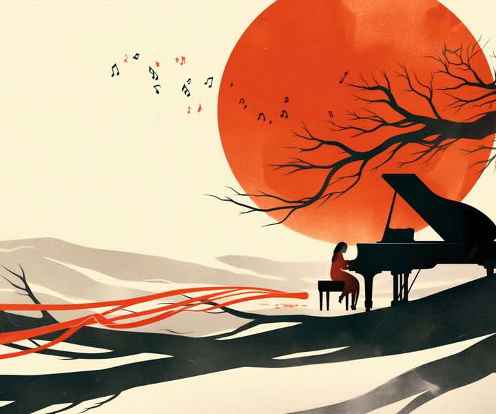 Plakat 60x50cm Pianistka zdjęcie 1