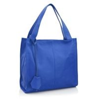 VERA PELLE torebka damska skórzana shopper klasyczna na ramię V074 chabrowa