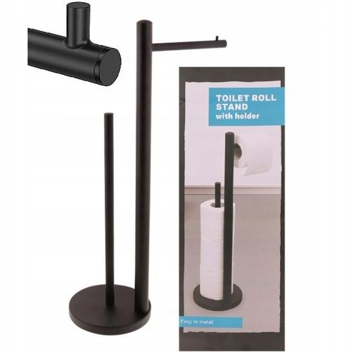 Stojak na papier toaletowy z uchwytem powlekany proszkowo 51cm BIAŁY na Arena.pl