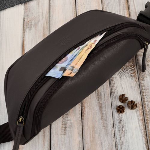 saszetka nerka damska wielofunkcyjna duża klasyczna brązowa na Arena.pl