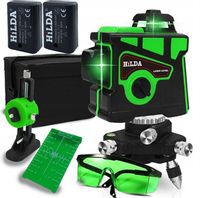 HILDA POZIOMICA 3D 12 LINII LASER KRZYŻOWY SAMOPOZIOMUJĄCY NIWELATOR 2 AKU