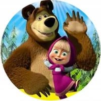 Opłatek na tort Masza  Niedżwiedż Bajka Postacie Urodziny