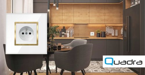 GNIAZDKO POJEDYNCZE Z BOLCEM BIAŁE ZŁOTE W RAMCE SZKLANEJ KONTAKT QUADRA na Arena.pl