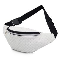 VERSOLI nerka saszetka biodrówka damska pikowana cekiny N114 biała