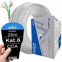 KABEL PRZEWÓD SIECIOWY LAN SKRĘTKA RJ45 UTP KAT.6 CAT.6 25M SZYBKI LANBERG