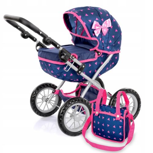 KINDERPLAY WÓZEK DLA LALEK GŁĘBOKI GONDOLA SKŁADANY TORBA REGULOWANA RĄCZKA na Arena.pl