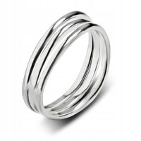 PIERŚCIONEK POŁĄCZONE OBRĄCZKI OBRĄCZKA POTRÓJNY PROSTY NOWOCZESNY SREBRO