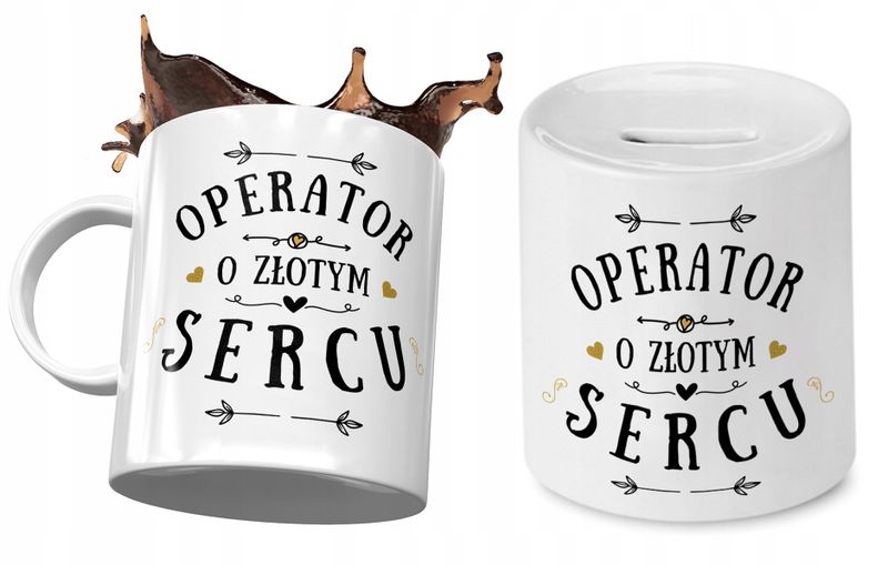 Dla Operatora Zestaw Kubek + Skarbonka Na Prezent Z Nadrukiem Ze Zdjęciem zdjęcie 1