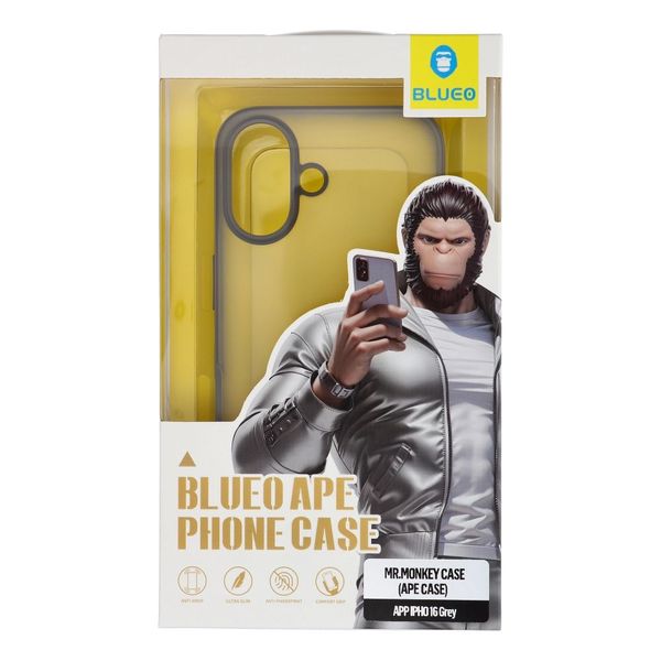 BLUEO APE Phone Case - Apple iPhone 16 szary zdjęcie 1
