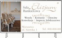 BANER REKLAMOWY 300x150 cm różne wzory projekt w cenie SALA BANKIETOWA