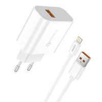 Ładowarka sieciowa Foneng EU46 18W, 1x USB, QC 3.0 + Kabel USB Lightning
