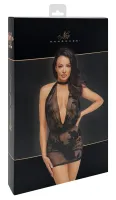 noir libido l czarna transparentna mini sukienka tiulowa z motywem