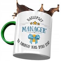 Kubek Zielony Managera Najlepszy Manager Prezent Z Nadrukiem Ze Zdjęciem