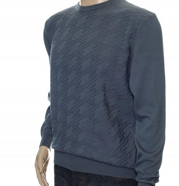 STROKERS klasyczny elegancki sweter męski z bawełny M szary grafitowy zdjęcie 3