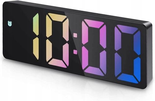 ELEKTRONICZNY ZEGAR LED BUDZIK ZEGAREK Z ALARMEM KOLOROWY na Arena.pl