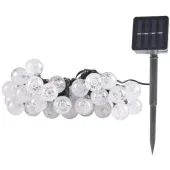 GIRLANDA SOLARNA OGRODOWA KULKI TRANSPARENTE 2700K 30xLED IP44 POLUX