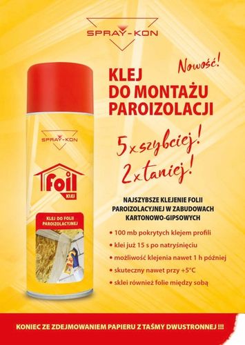 Klej do Folii Paroizolacyjnej i Membran w SPRAY-KON 500ML na Arena.pl