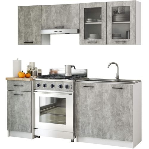 Szafka OLIWIA Witryna W80 H580 BIAŁA / BETON na Arena.pl