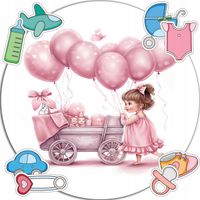 OPŁATEK NA TORT 20CM - BABYSHOWER DEKORACJA URODZINOWA + IMIĘ 15CM 18CM