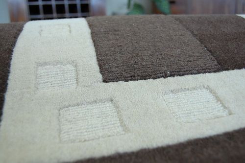 Dywan HAND TUFTED - BOXES brąz 60x100 cm brąz na Arena.pl