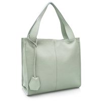 VERA PELLE torebka skórzana shopper klasyczna na ramię V074 j.zielona