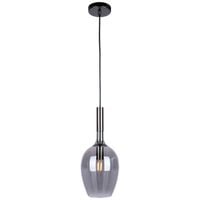 Lampa Wisząca LUGANO Czarny klosz abażur Szklana 100x15x15cm Nowoczesna