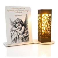 Znicz SOLARNY z METALOWĄ podstawką dla DZIECKA na CMENTARZ