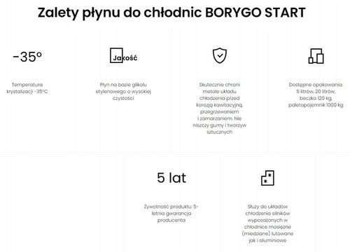 Borygo Start 5L - Gotowy płyn do chłodnic Niebieski na Arena.pl