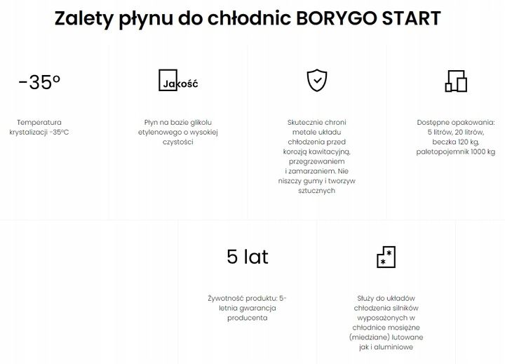 Borygo Start 5L - Gotowy płyn do chłodnic Niebieski zdjęcie 2