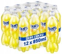 Fanta Lemon ZERO napój gazowany o smaku cytrynowym BEZ CUKRU 12x 850ml